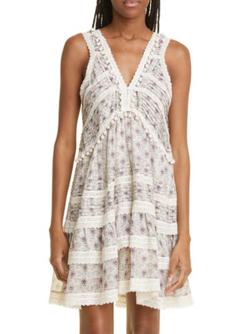 Sea New York Yvonne Print Lace Dress in Lilac